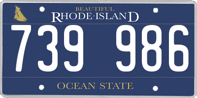RI license plate 739986
