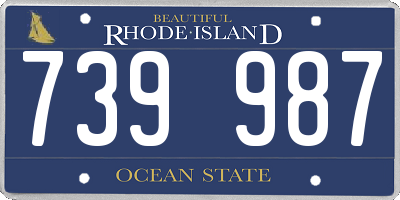 RI license plate 739987