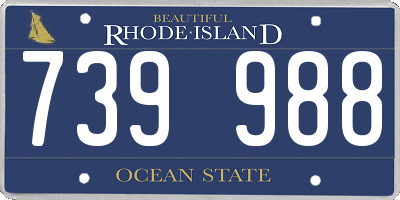RI license plate 739988
