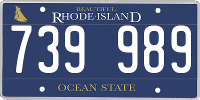 RI license plate 739989