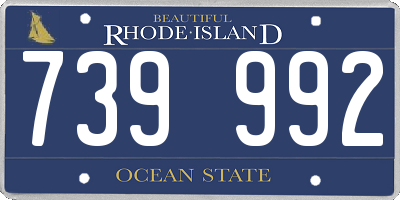 RI license plate 739992