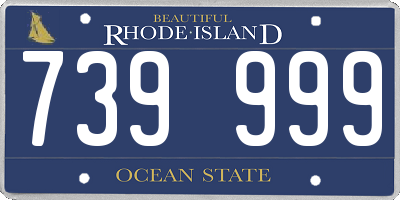 RI license plate 739999
