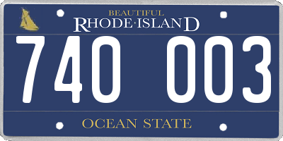 RI license plate 740003