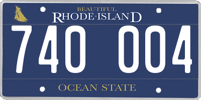 RI license plate 740004