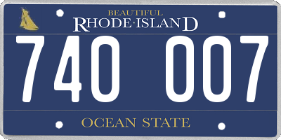 RI license plate 740007