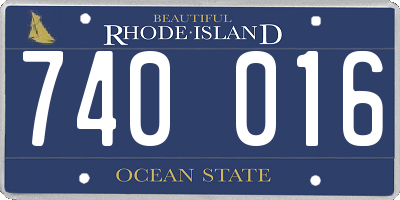 RI license plate 740016