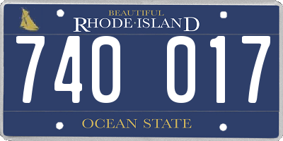 RI license plate 740017