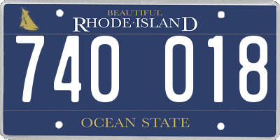 RI license plate 740018