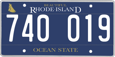 RI license plate 740019