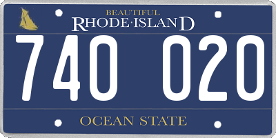 RI license plate 740020