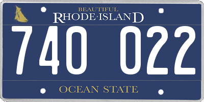 RI license plate 740022