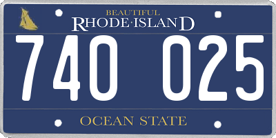 RI license plate 740025