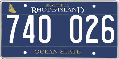 RI license plate 740026