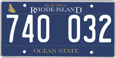 RI license plate 740032