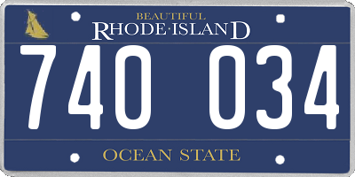 RI license plate 740034