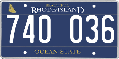 RI license plate 740036