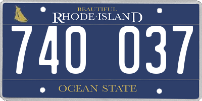 RI license plate 740037