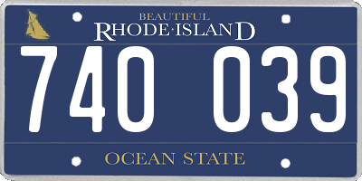RI license plate 740039