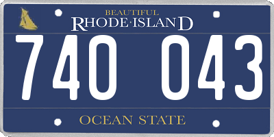 RI license plate 740043