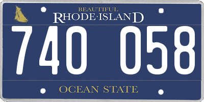 RI license plate 740058