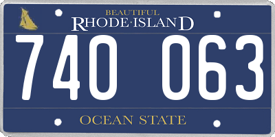 RI license plate 740063