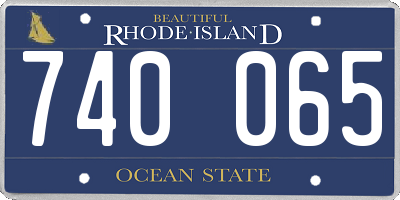 RI license plate 740065