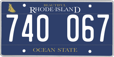 RI license plate 740067