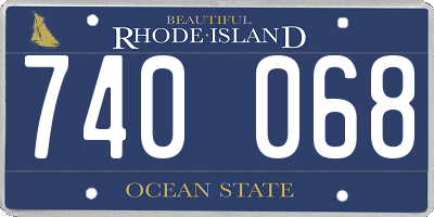 RI license plate 740068