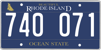RI license plate 740071