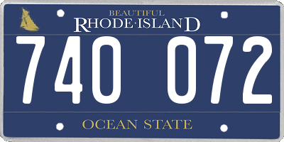 RI license plate 740072