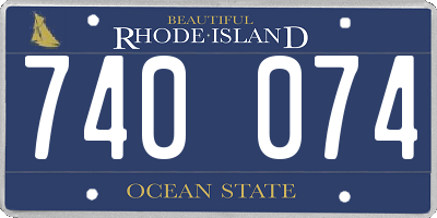RI license plate 740074