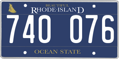 RI license plate 740076