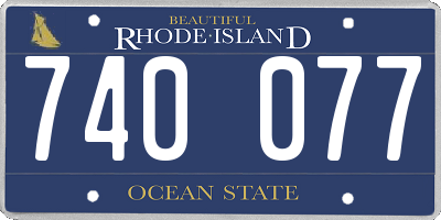 RI license plate 740077