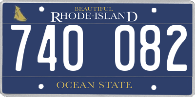 RI license plate 740082