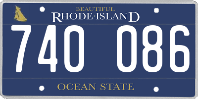 RI license plate 740086