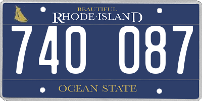 RI license plate 740087