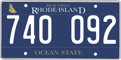 RI license plate 740092