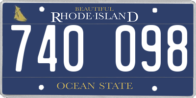 RI license plate 740098