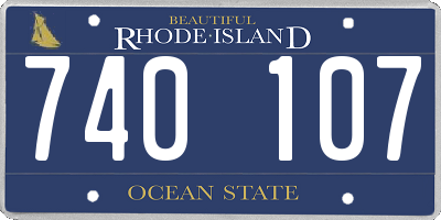 RI license plate 740107