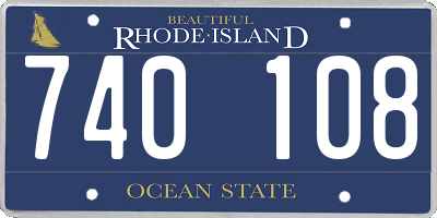 RI license plate 740108