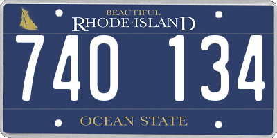 RI license plate 740134