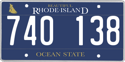 RI license plate 740138