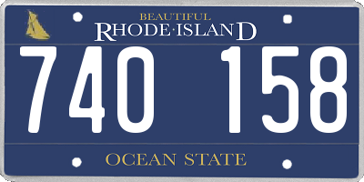 RI license plate 740158