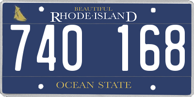 RI license plate 740168