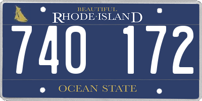 RI license plate 740172