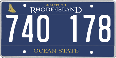 RI license plate 740178