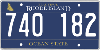 RI license plate 740182