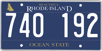 RI license plate 740192