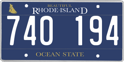 RI license plate 740194