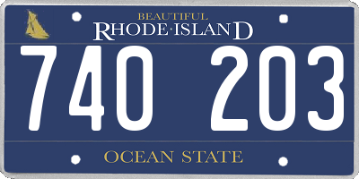 RI license plate 740203